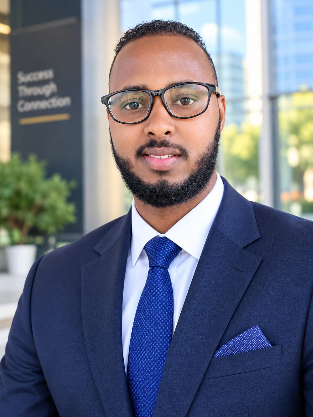 Abdulladif Adam Abdulladif, founder of Tekmul, in a navy suit
